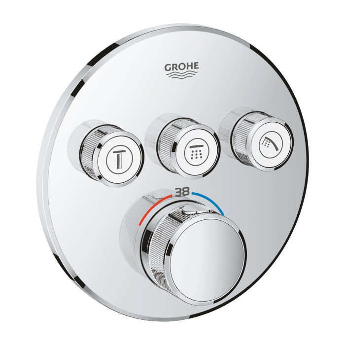 Potinkinis termostaatiline dušisegisti GROHE Grohtherm SmartControl 3 väljundiga, kroom, 29121000