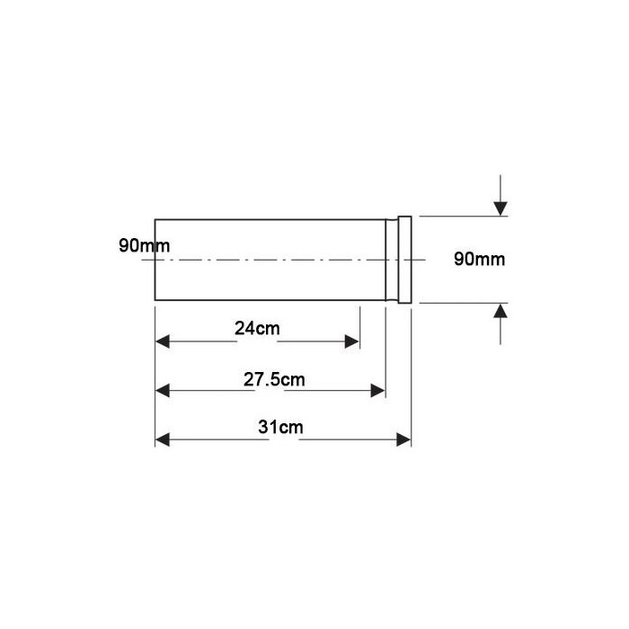 Extension for the Geberit 3"" x 310 mm wall-mounted WC frame drainage pipe