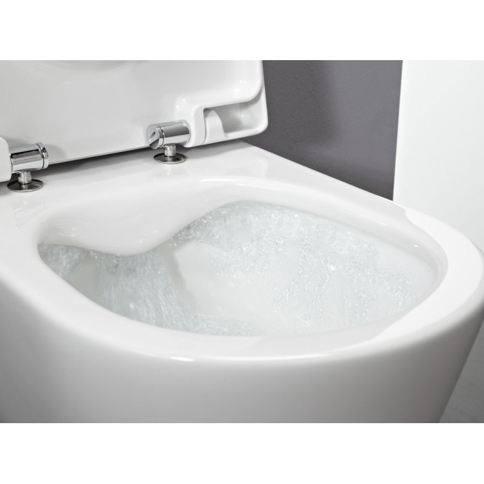 Laufen 4 in 1 concealed toilet frame, white + Laufen Pro Rimless wall-mounted toilet with SLIM Slowclose seat