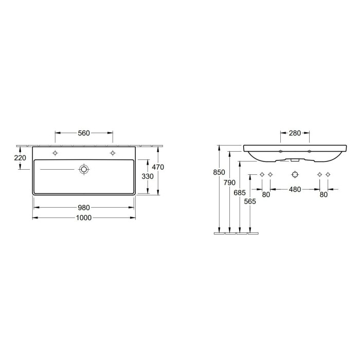 VILLEROY & BOCH Avento sink 1000 x 470 mm