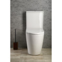 The SAPHO Turku Rimless unit with a slow-closing lid is being installed.