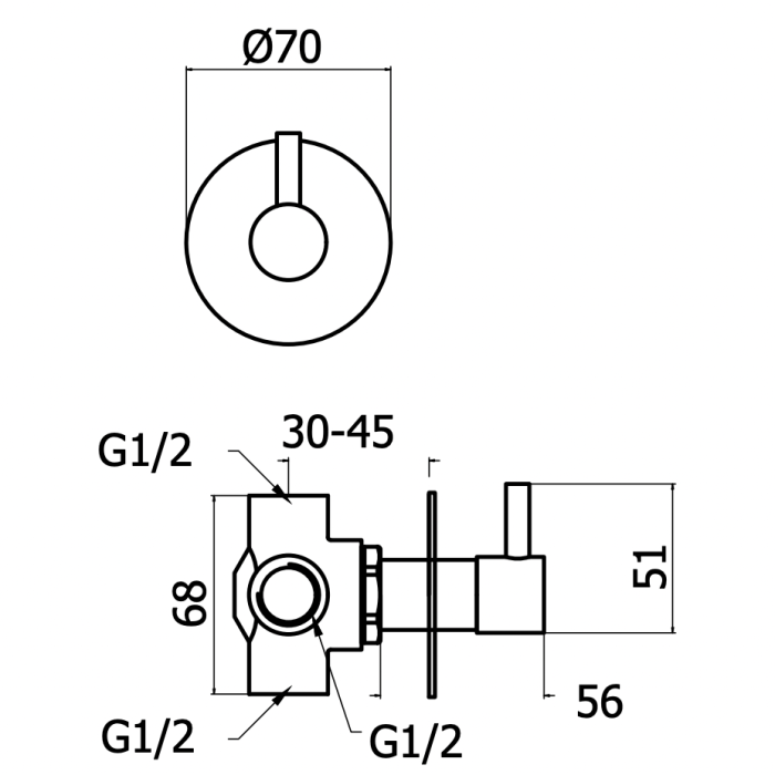 Верхняя часть 3 выходов MARINER Logica SET1 GM
