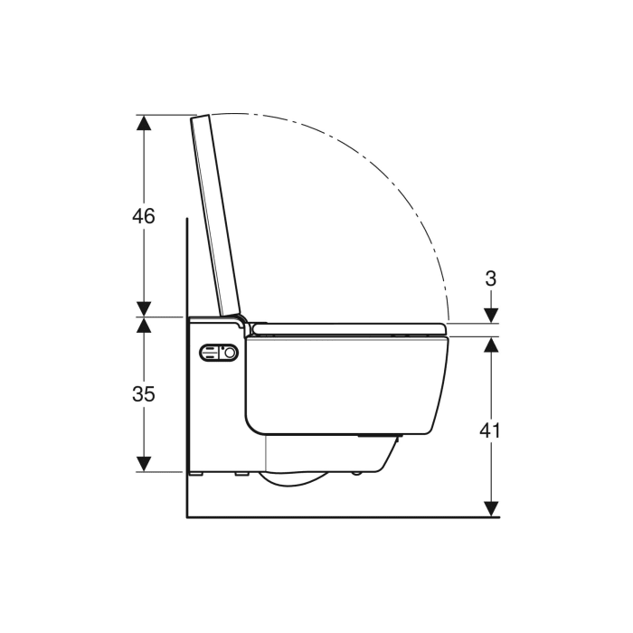 Smart wall-hung toilet with bidet function GEBERIT AquaClean Mera Classic, 146201111