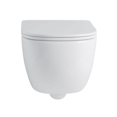 Riputatav WC NIC disain Pin Rimless pehme sulgemise kaanega, 001709