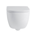 Riputatav WC NIC disain Pin Rimless pehme sulgemise kaanega, 001709