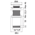 MARINER bottom valve without overflow, WLS4001-GM