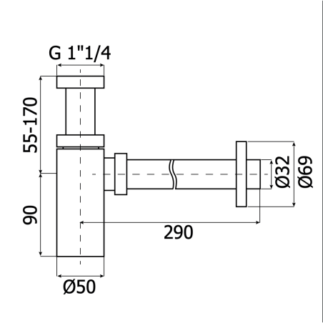 Сифоны для раковин MARINER WLS4100-GM