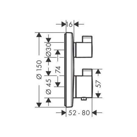 Термостаты HANSGROHE Ecostat S 2 функции, 15758700