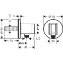 Water connection for the HANSGROHE FixFit S Round shower, 26888700