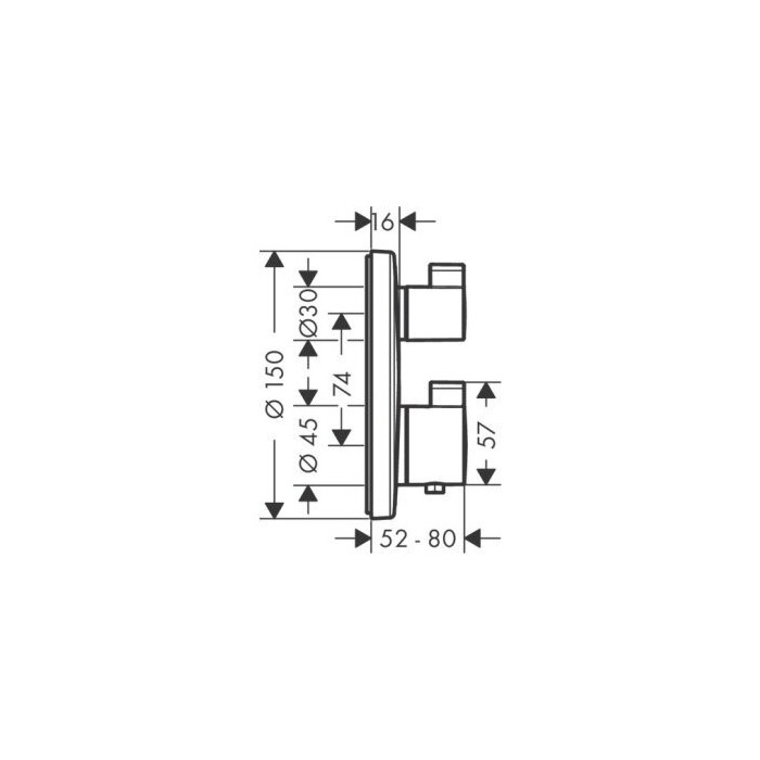 Termostaadid HANSGROHE Ecostat Square 2 funktsiooni, 15714700