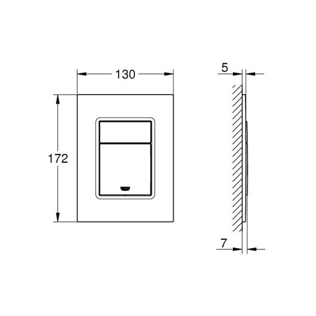 WC water flush button GROHE Skate Cosmopolitan S, supersteel, 37535DC0