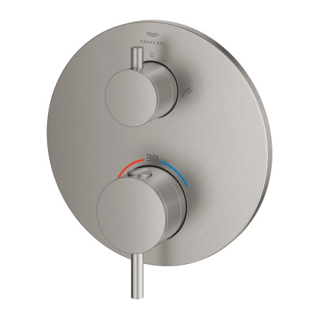 Potikiline termostaatiline dušisegisti GROHE Atrio 2 väljundiga, supersteel, 24358DC0