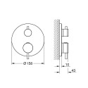 Potikiline termostaatiline dušisegisti GROHE Atrio 2 väljundiga, supersteel, 24358DC0