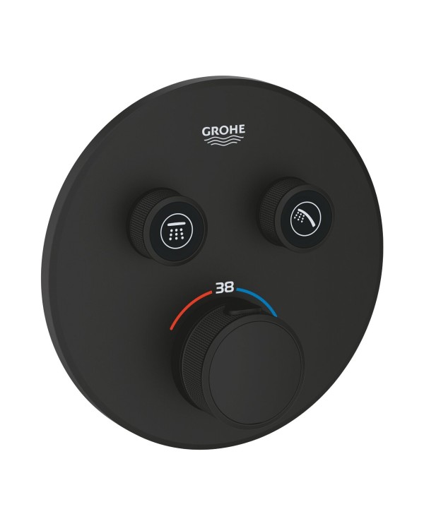 Встраиваемый термостатический смеситель для душа GROHE Grohtherm SmartControl на 2 выхода, phantom black, 29507KF0