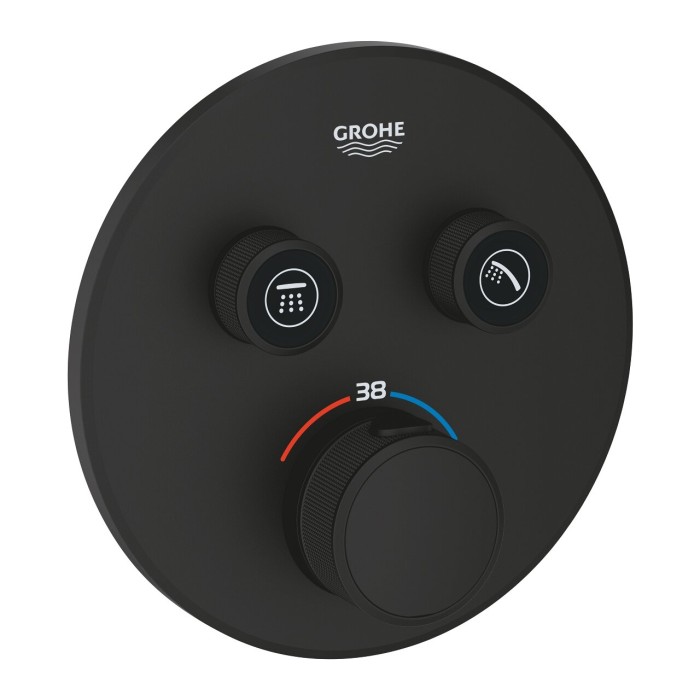 Potinkinis termostaatiline dušisegisti GROHE Grohtherm SmartControl 2 väljundiga, phantom black, 29507KF0