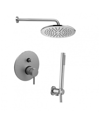 Потолочная душевая система PAFFONI Light (матовый никель), LIG015ST+ZSOF034ST+ZSOF074ST+ZDUP094ST