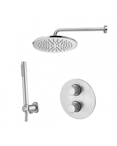 Pottable thermostatic shower system PAFFONI Light (brushed nickel), LIQ018ST+ZSOF034ST+ZSOF074ST+ZDUP094ST