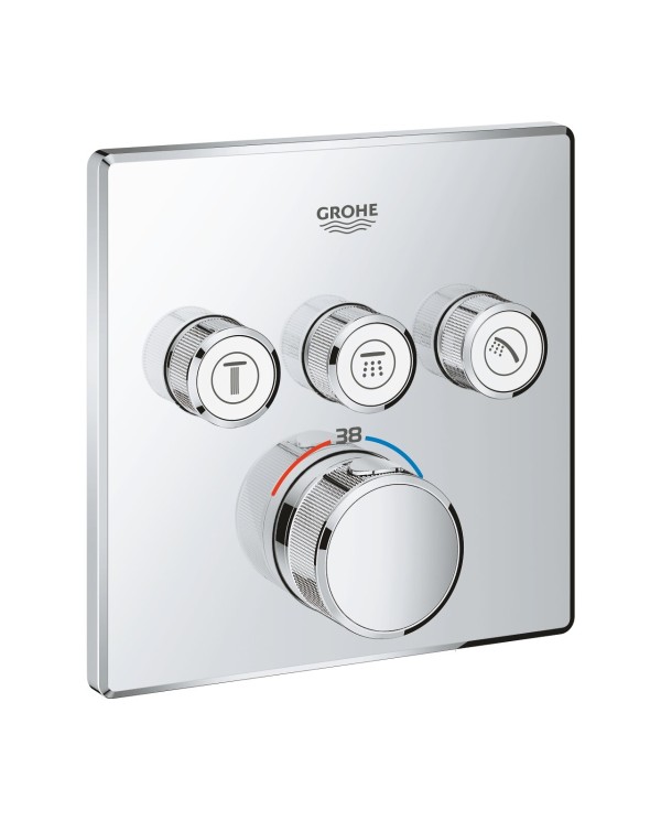 Potinkinis termostaatiline vann-dušisegisti GROHE Grohtherm SmartControl 3 väljundiga, kroom, 29126000