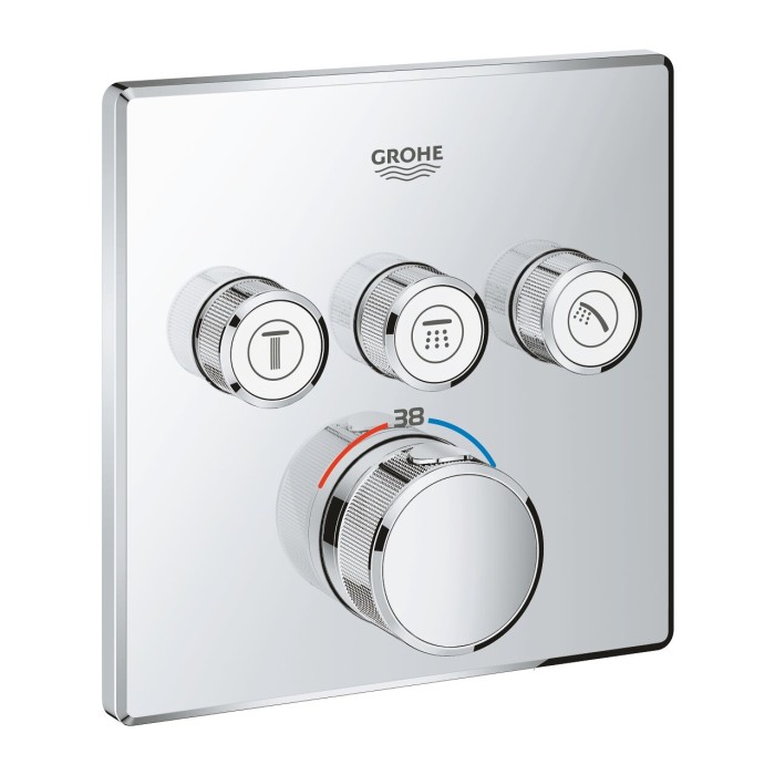 Built-in thermostatic bath-shower mixer GROHE Grohtherm SmartControl 3 outlets, chrome, 29126000