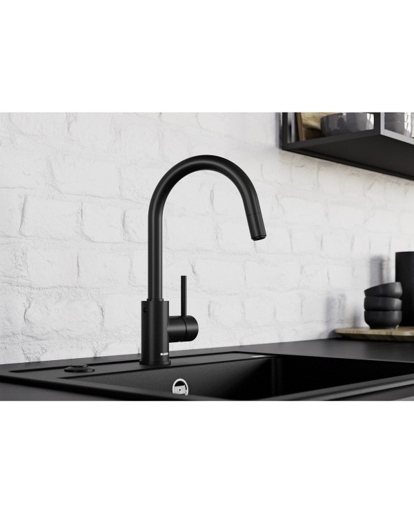 Kitchen (sink) mixer BLANCO MIDA-S, black-matt with a pull-out hose