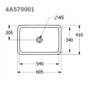 Под столешницей устанавливается раковина VILLEROY & BOSH Loop & Friends 540 x 340 мм с покрытием Ceramic plus, 4A57010R1