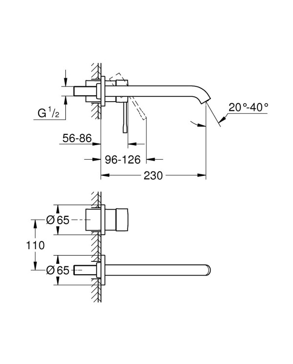 GROHE Essence 230 mm sink mixer, 29193DC1