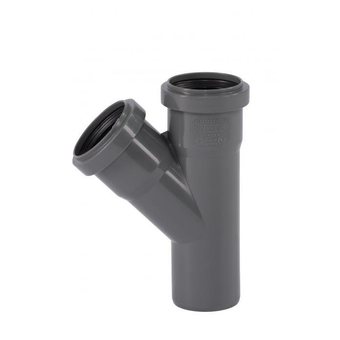 WAVIN Optima 50 x 50/45° internal sewage tee, gray