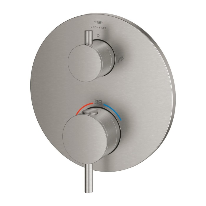 GROHE Atrio built-in thermostatic bath mixer 2 outlets, supersteel, 24359DC0