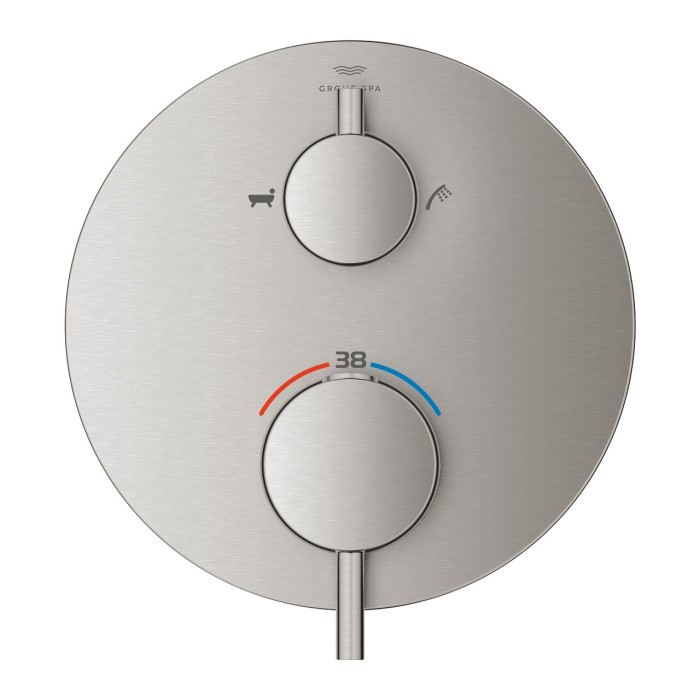 GROHE Atrio built-in thermostatic bath mixer 2 outlets, supersteel, 24359DC0