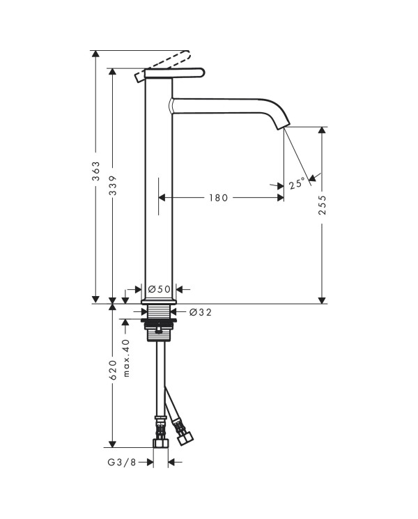 Смеситель для раковины HANSGROHE Axor One 260, 48002340
