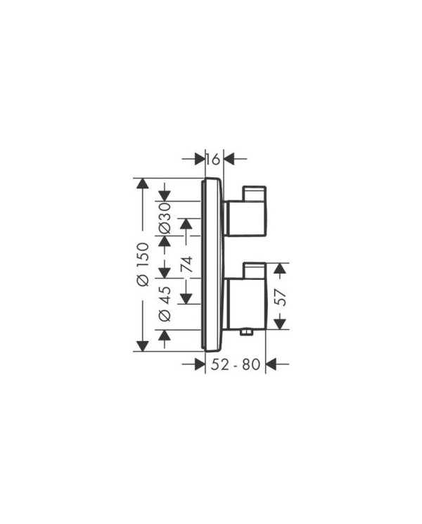 Termostaadid HANSGROHE Ecostat S 2 funktsiooni, 15758340