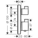 Termostaadid HANSGROHE Ecostat S 2 funktsiooni, 15758340