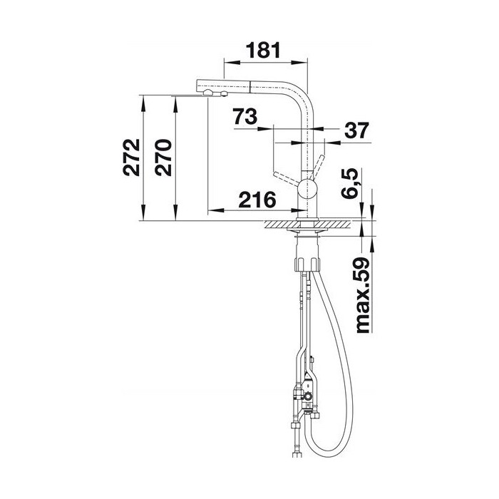 Kitchen faucet with pull-out hose BLANCO Fontas II, 525199