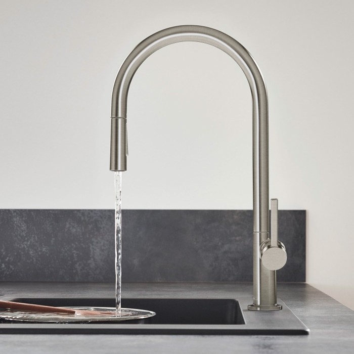 Кухонный смеситель с выдвижным шлангом HANSGROHE Talis M54 210 2jet, 72800800