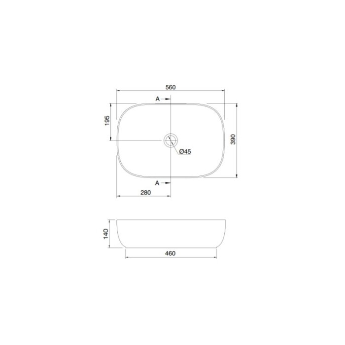 Valamu-kauss SCARABEO Glam 560 x 390 mm, valge