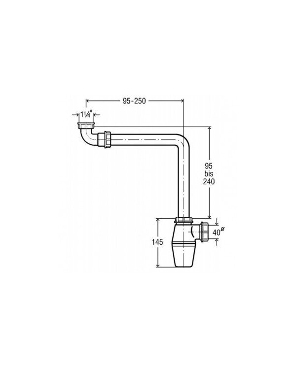 Sifoon kraanikausile koos settemehanismiga, ilma ventiilita VIEGA 1 1/4"" x 32 mm, 128913