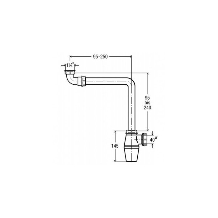 Sink siphon with sediment trap, without vent VIEGA 1 1/4"" x 32 mm, 128913