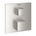 Potinkinis termostaatiline dušisegisti GROHE Grohtherm Cube 2 väljundiga, supersteel, 24154DC0