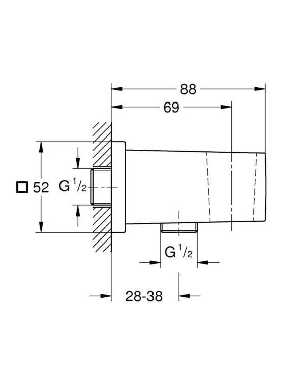 Vanden ischvada potinkiniam dušui GROHE Euphoria Cube, 26370DC0