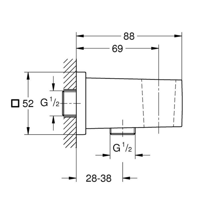Water-saving shower GROHE Euphoria Cube, 26370DC0