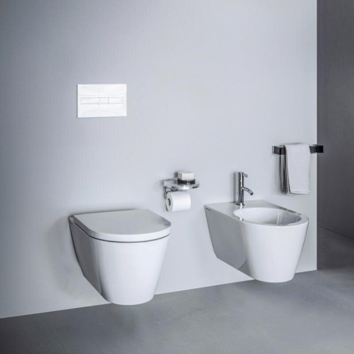 Hanging toilet Kartell by LAUFEN Rimless with SoftClose lid, white-matt