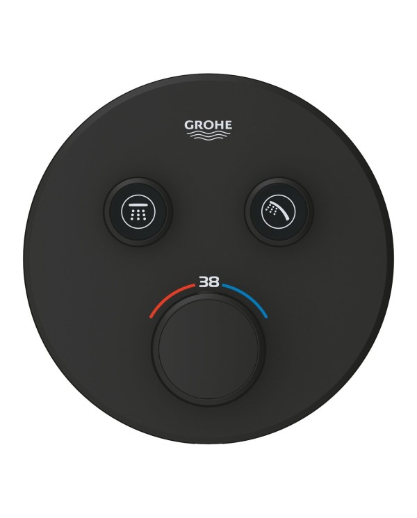 Potinkinis termostaatiline dušisegisti GROHE Grohtherm SmartControl 2 väljundiga, phantom black, 29507KF0