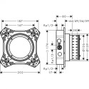 Встраиваемый термостатический душевой комплект HANSGROHE Pulsify S, HANSG10