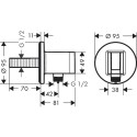Vanden ischwad potinkiniam dušile HANSGROHE FixFit S Round, 26888670