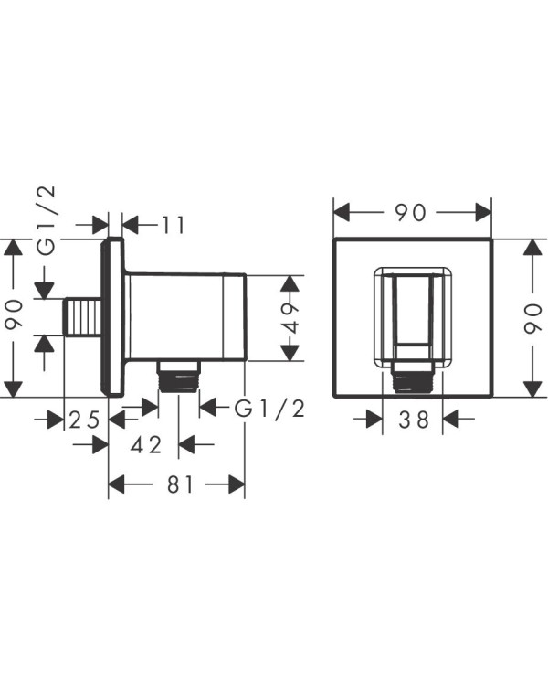 Veepidurid potiseinale dušile HANSGROHE FixFit E Square, 26889340