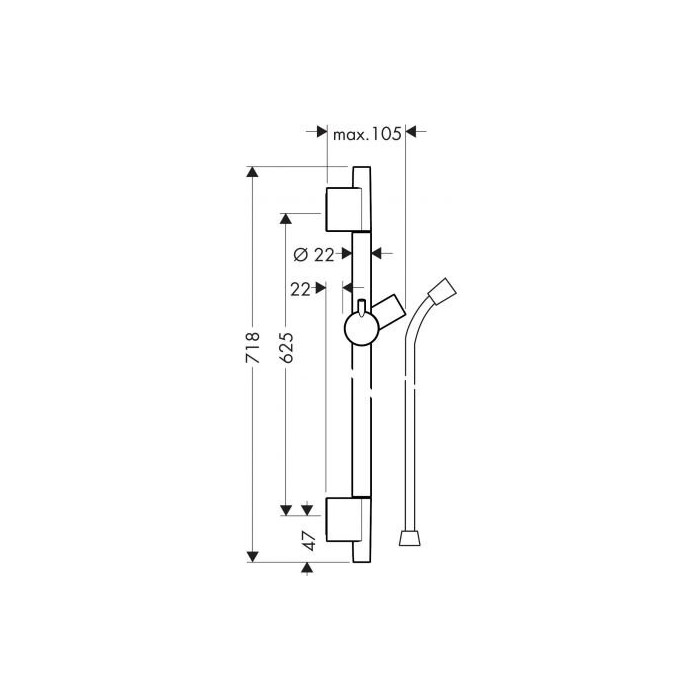 Shower stand sets HANSGROHE Unica S Puro 65, 28632700