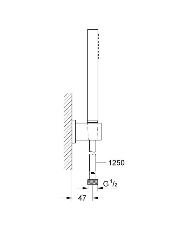 Dušipea hoidja seinast HANSGROHE 24 cm, Kroom, 26405000