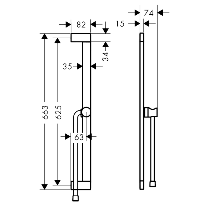 Shower stand sets HANSGROHE Unica S Puro 65, 24402700