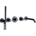 Built-in thermostatic bath mixer with a handheld shower from the built-in part PAFFONI Modular Box, MDBOX001+MDE001NO