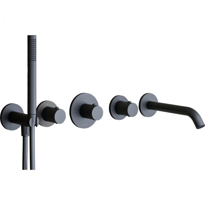 Built-in thermostatic bath mixer with a handheld shower from the built-in part PAFFONI Modular Box, MDBOX001+MDE001NO
